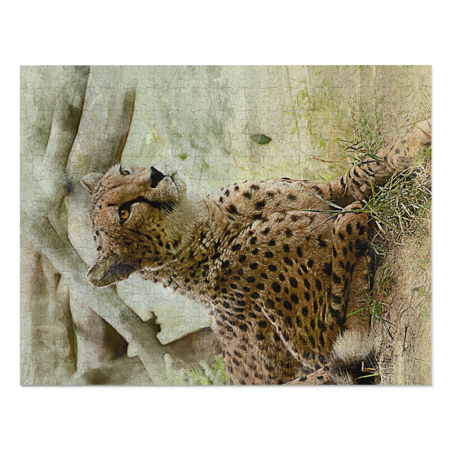 Wildlife Jigsaw Puzzle with Tin, Cheetah Puzzle Game, Family Fun Activity, Perfect Gift for Nature Lovers, Home Decor Puzzle