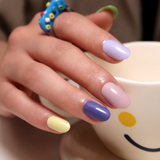 Press on nails finished product wholesale five-color solid color fresh ins wind Press on nails and nail finished product
