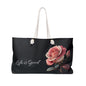 Rose-Labeled Weekender Bag, Travel Tote, Floral Gym Bag, Gift for Her, Beach Bag, Overnight Bag