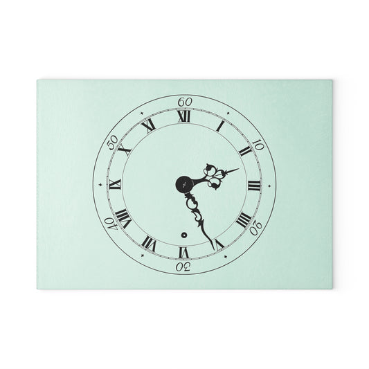 Elegant Clock Design Glass Cutting Board Unique Kitchen Decor, Gift for Home Chefs, Wedding Registry,