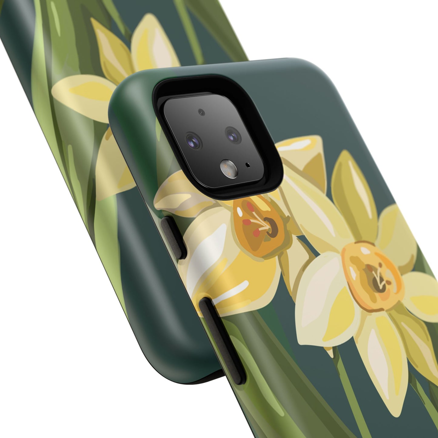 Floral Phone Case - Yellow Daffodil Design, Tough Phone Cover, Spring Decor, Floral Gift, Nature-Inspired Accessories