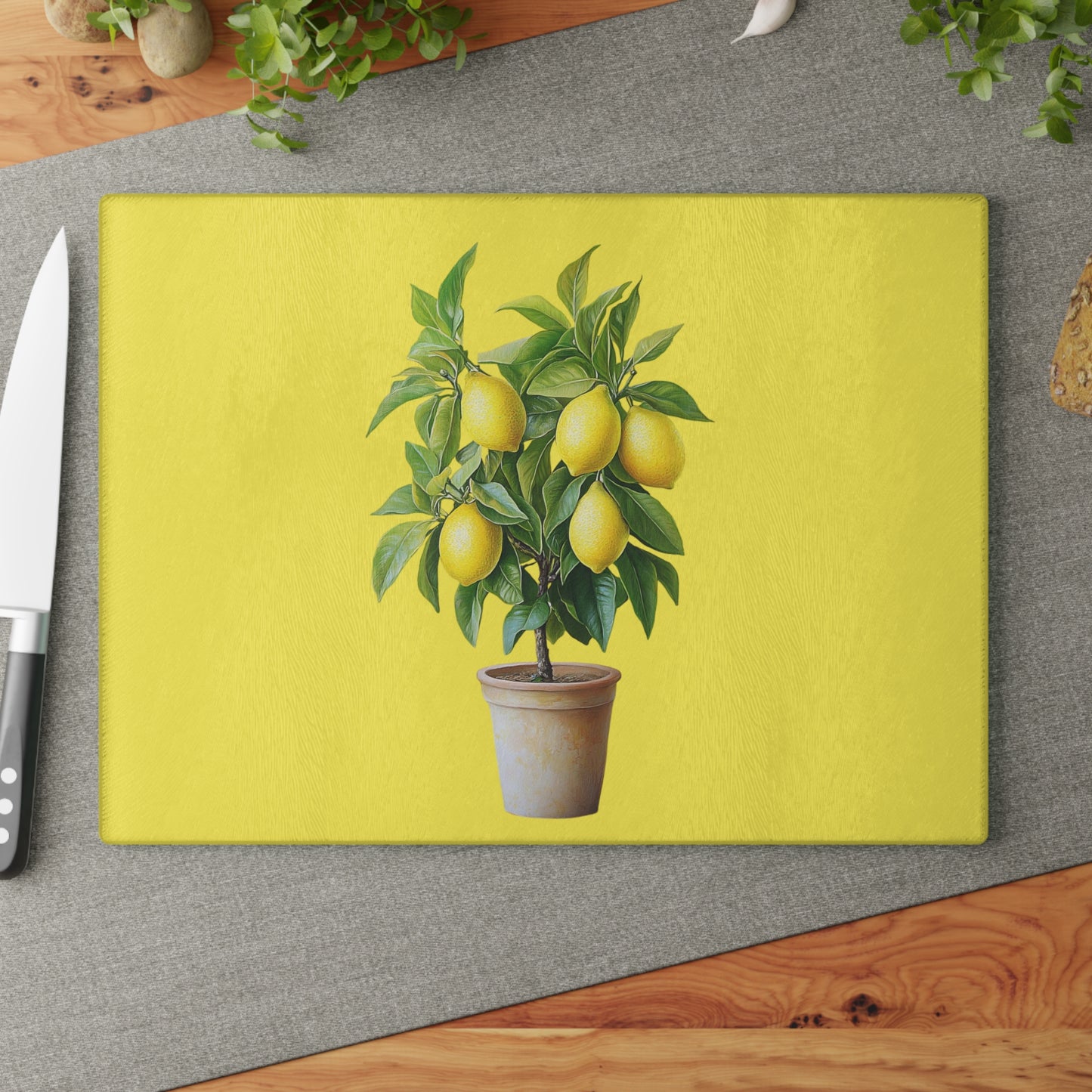 Lemon Tree Glass Cutting Board, Kitchen Decor, Culinary Gift, Cooking Essentials, Housewarming Gift, Home Chef Accessory