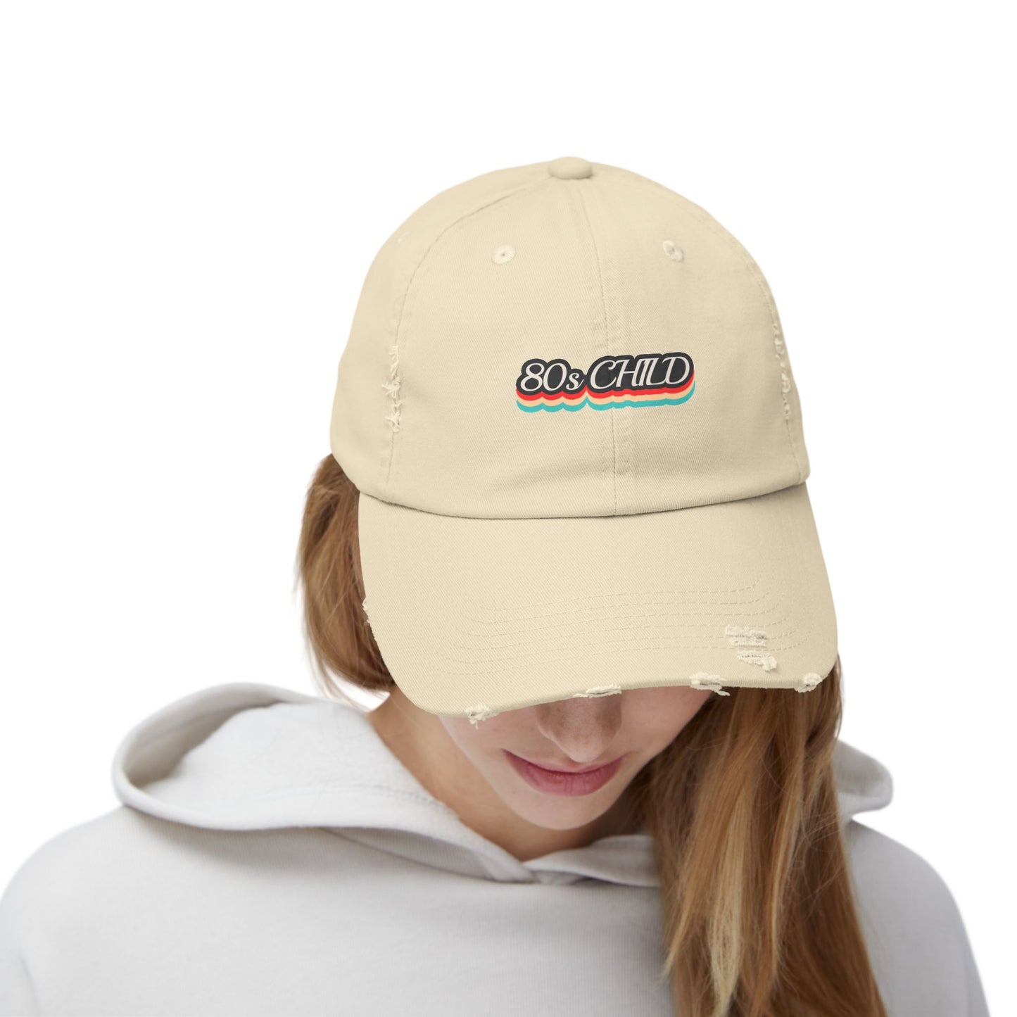 Unisex Distressed Cap- 80s child