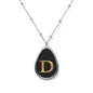 Elegant Monogrammed Oval Necklace -Letter D
