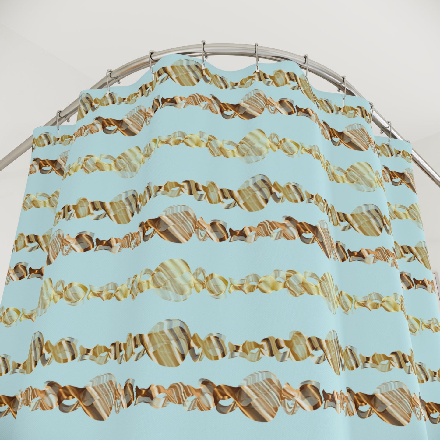 Shower Curtains Gold and Blue