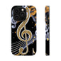 Music Notes Magnetic Impact-Resistant Phone Case — Gold Treble Clef Design