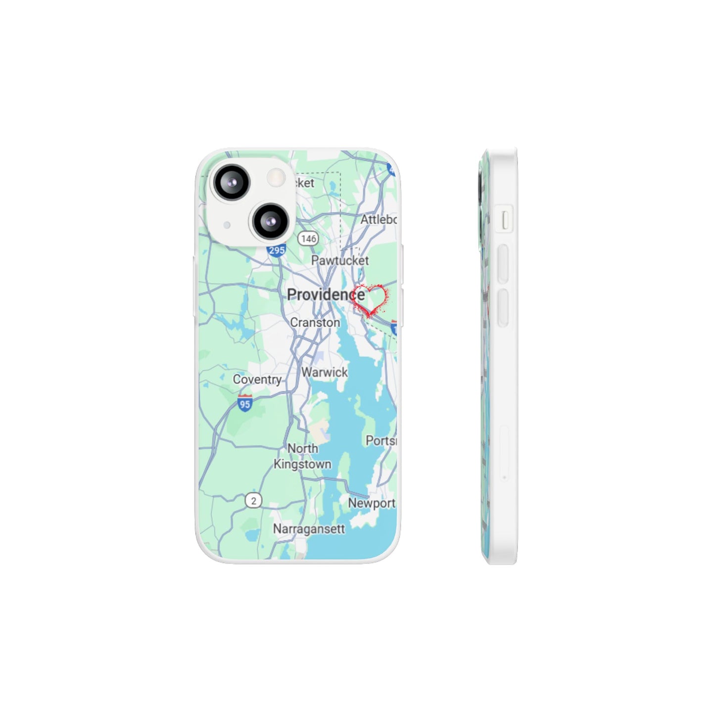 Providence Heart Map Phone Case - Custom Flexible Smartphone Protector, Gift for Her, Map Lover's Accessory, Personalized Case, Travel [...]