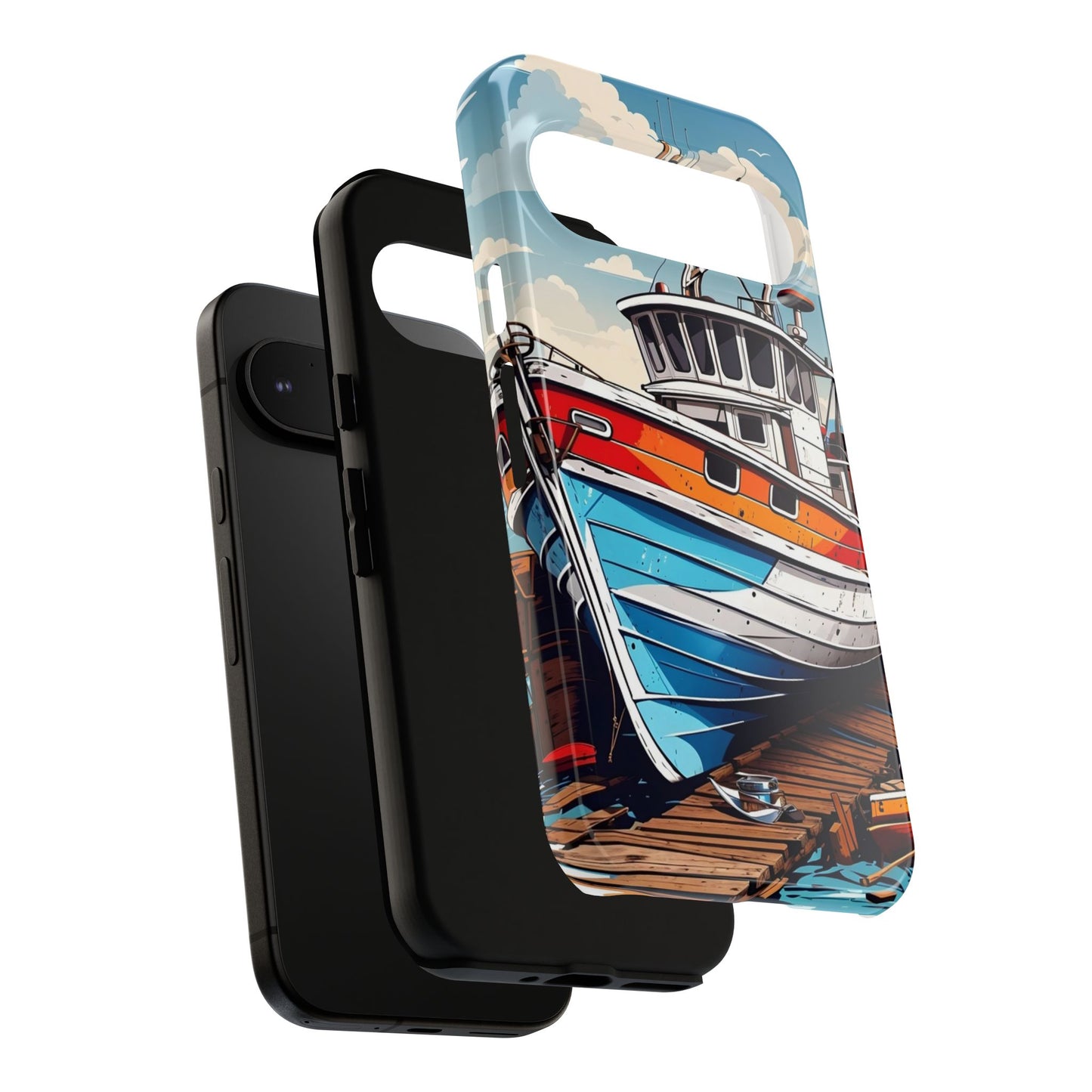 Colorful Fishing Boat Phone Case | Nautical Gift, Marine Design, Coastal Aesthetic, Summer Vibes, Sea Lover's Accessory
