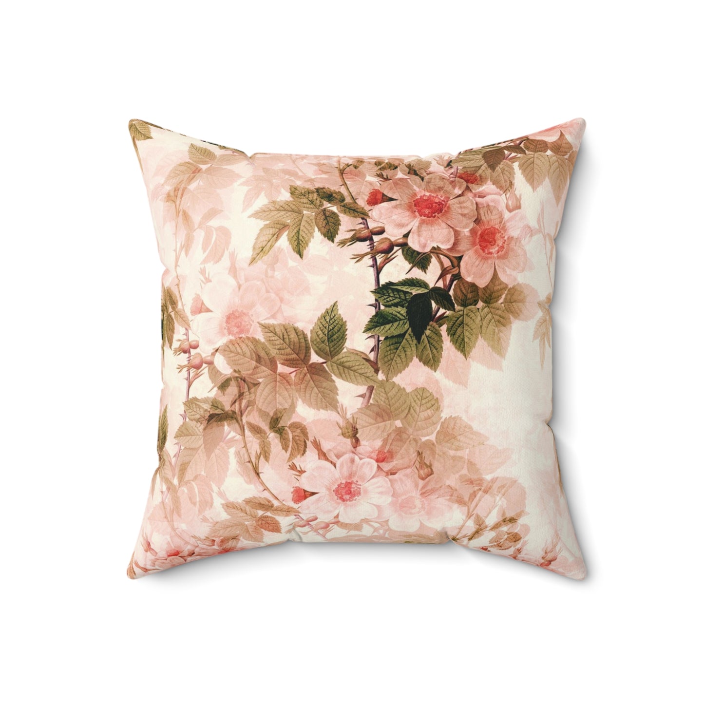 Floral Faux Suede Pillow, Decorative Cushion, Boho Home Decor, Throw Pillow for Living Room, Couch Pillow, Mother's Day Gift