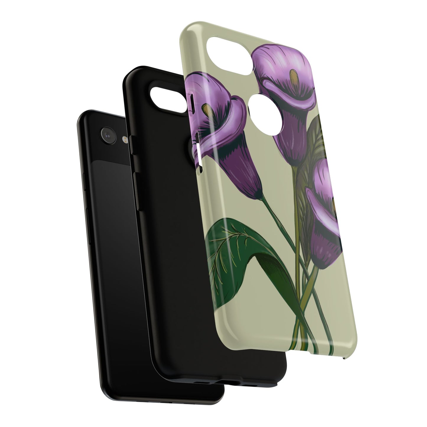 Floral Phone Case - Tough Cases, Purple Flower Design, Cell Phone Accessories, Gift for Her, Nature Lover Essentials