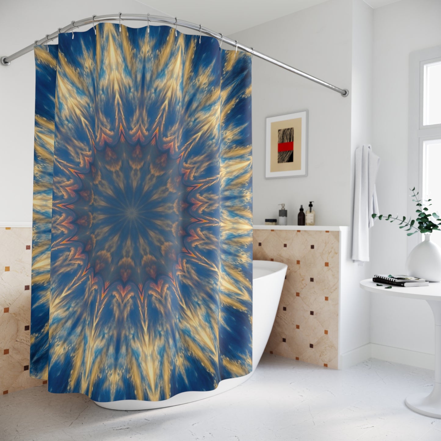 Bohemian Mandala Shower Curtain - Artistic Bathroom Decor, Unique Holiday Gift, Vibrant Home Accessory, Relaxing Oasis