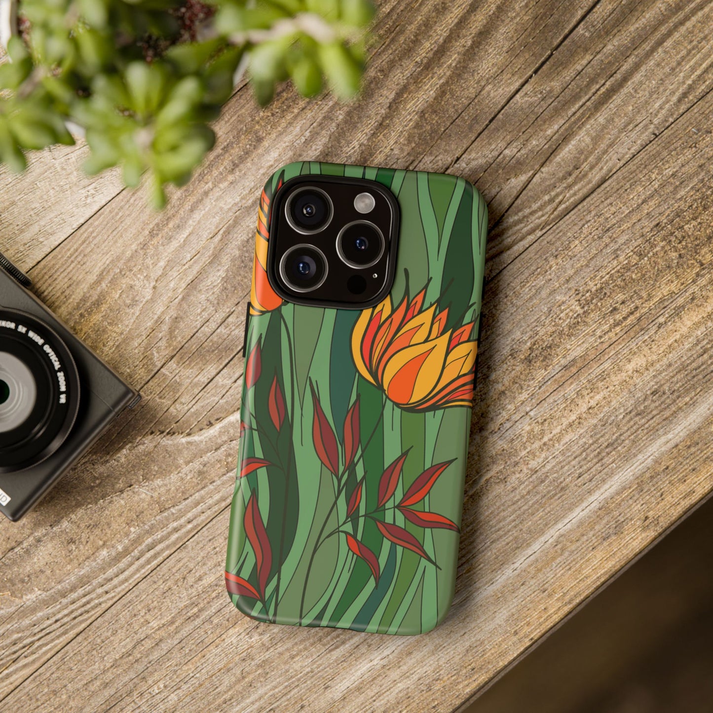 Vibrant Floral Phone Case, Nature-Inspired Tough Case, Eco-Friendly Cover, Unique Gift for Nature Lovers, Spring Decor