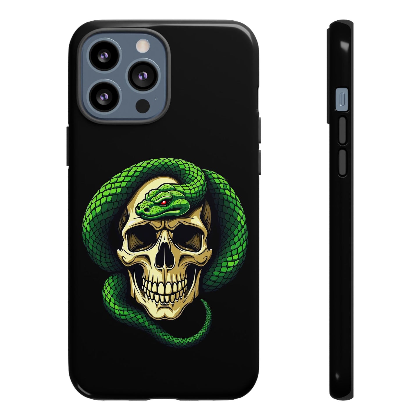 Skull & Snake Phone Case | Tough Cases, Protective Cover, Edgy Phone Accessories, Gothic Gift, Halloween Decor