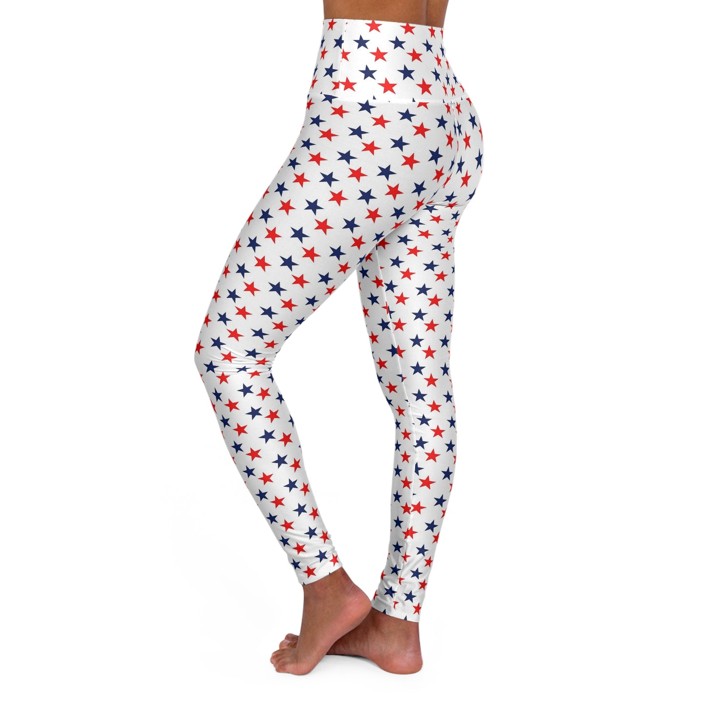 High Waisted Yoga Leggings stars red white and blue