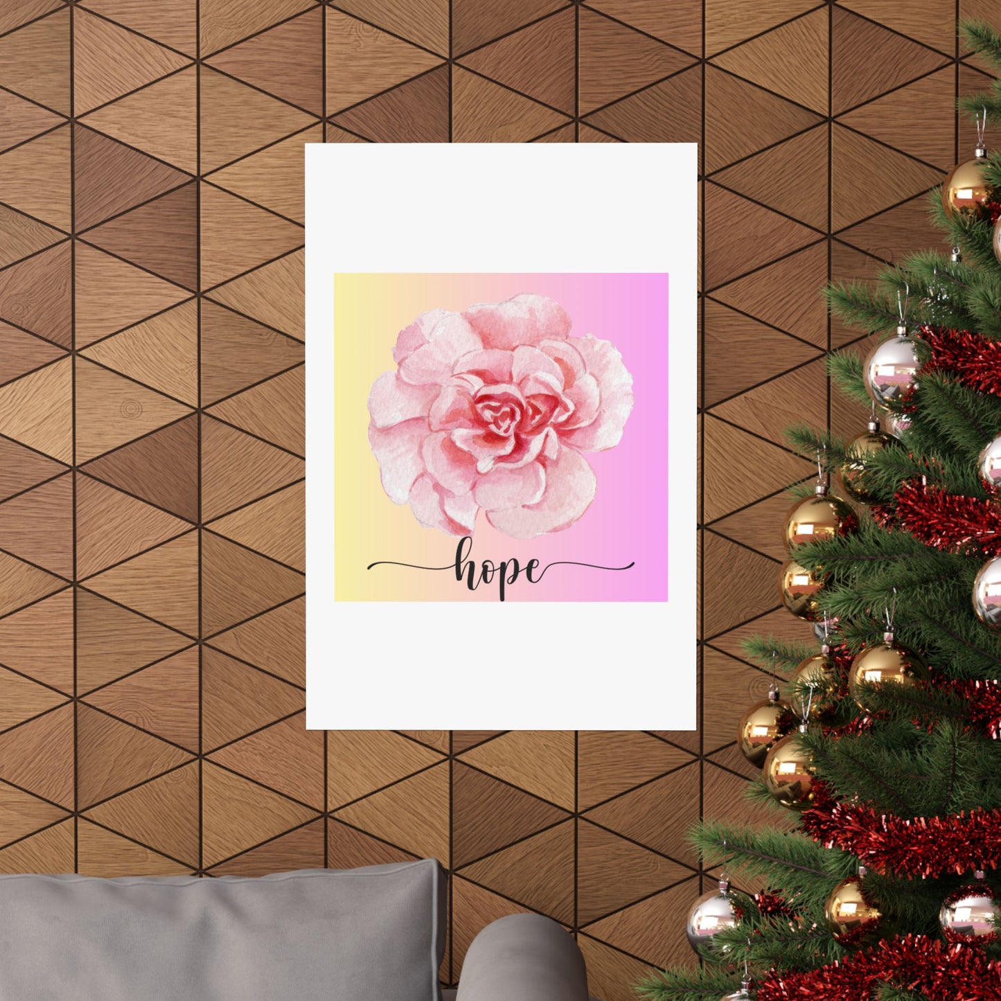 Hope Floral Matte Vertical Posters | Inspirational Wall Art, Flower Decor