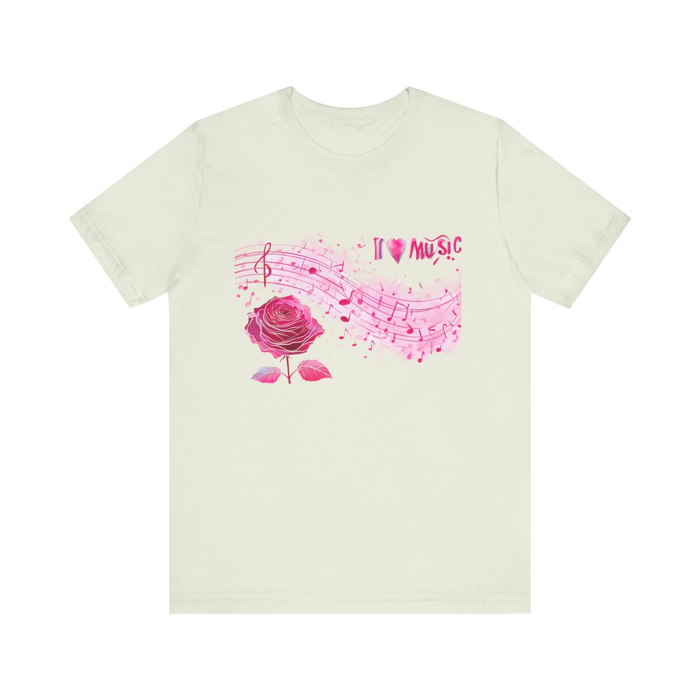 I Love Music Tee, Music Lover Shirt, Floral Music Notes Top
