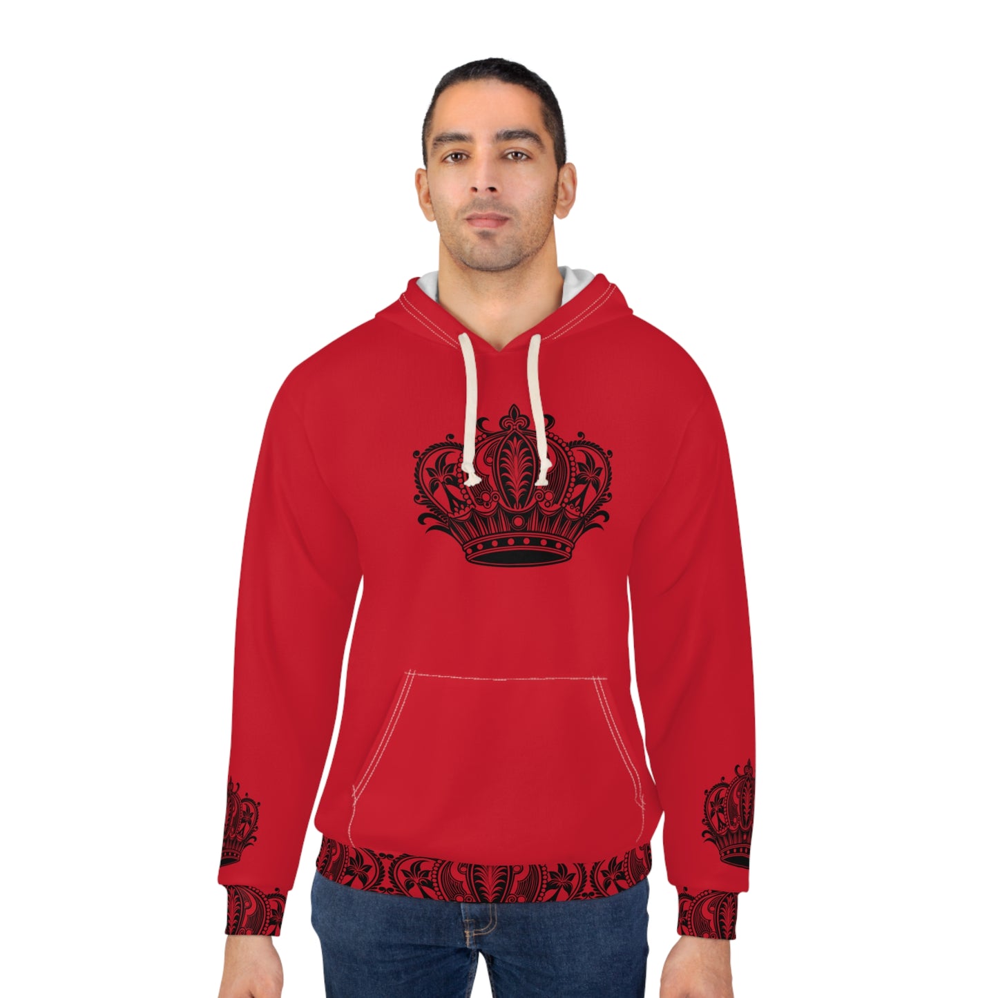 Crown Patterned Unisex Pullover Hoodie, Royal Style Hoodie, Cozy Sweatshirt for Men and Women, Gift for Pride, Festivals, and Events