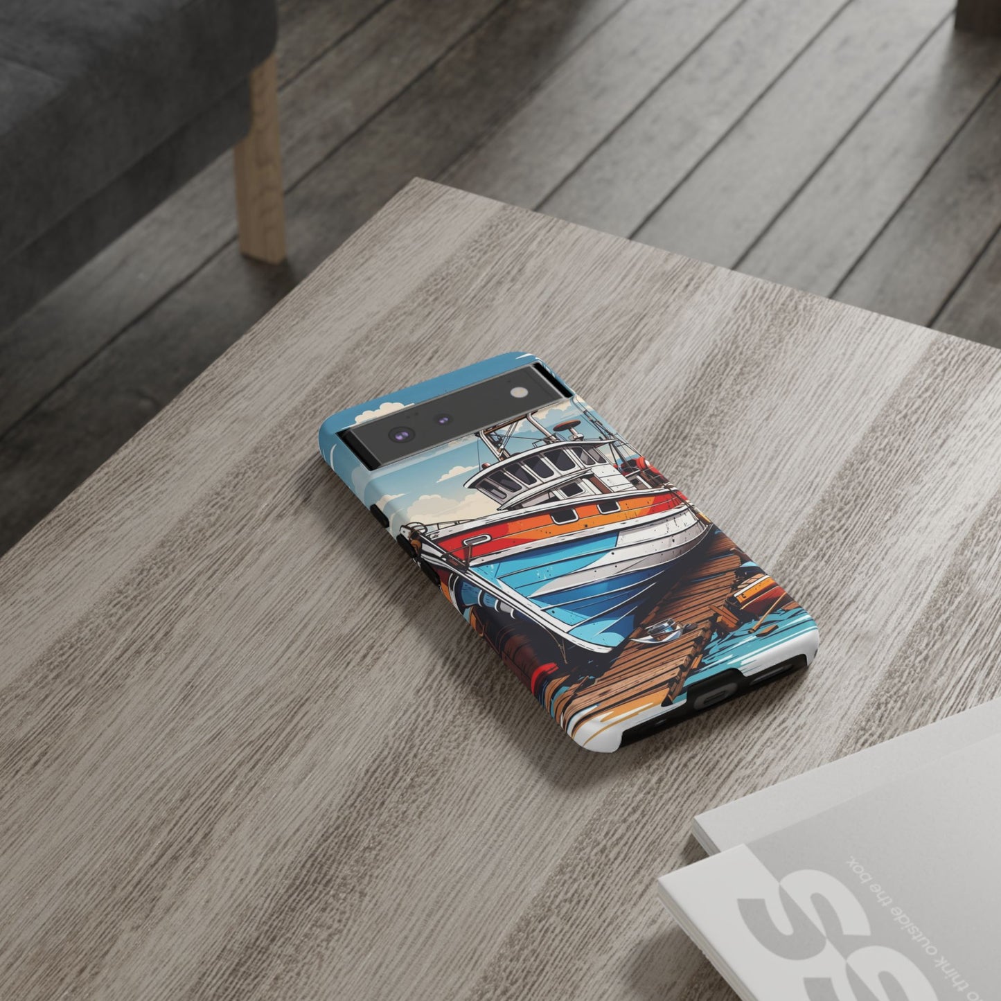 Colorful Fishing Boat Phone Case | Nautical Gift, Marine Design, Coastal Aesthetic, Summer Vibes, Sea Lover's Accessory