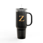 Insulated Travel Mug, 40oz - Letter Z Personalize Hipster Coffee Tumbler