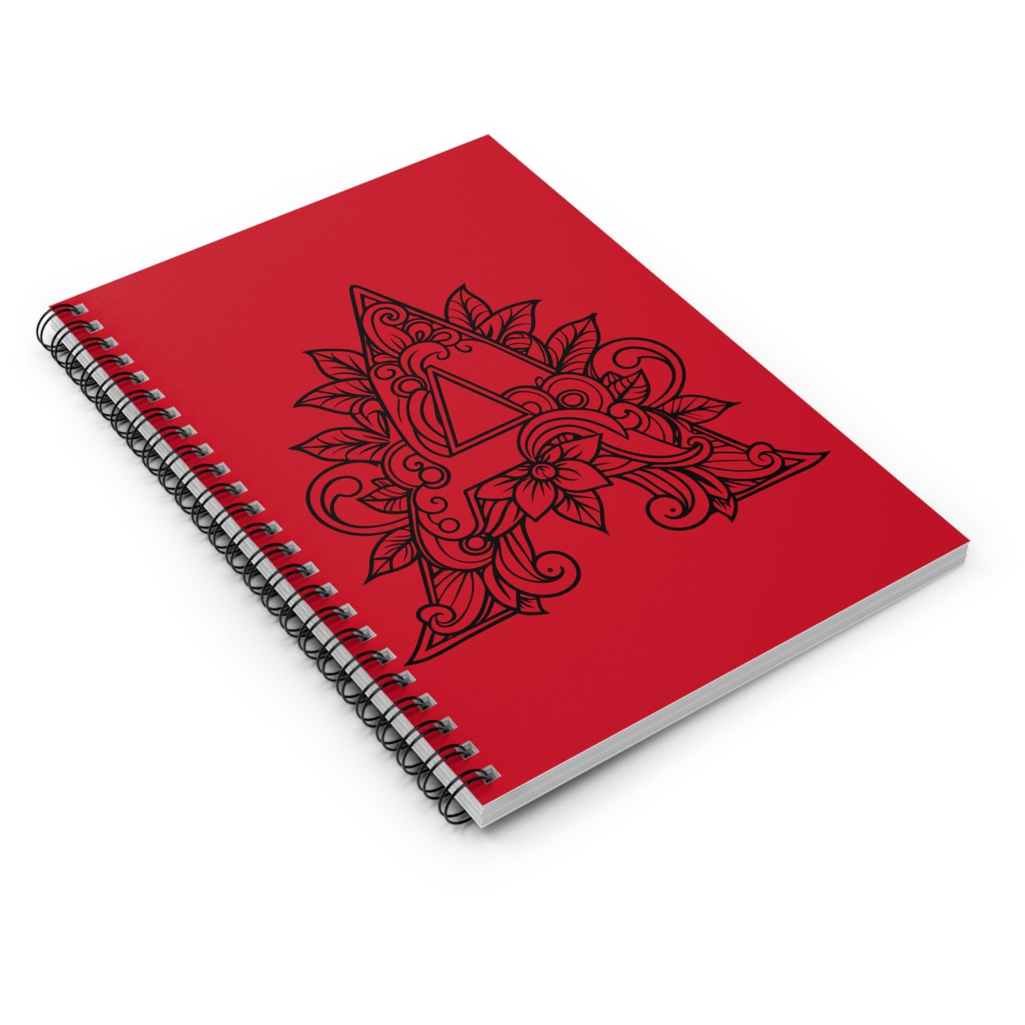 Monogram 'A' Floral Spiral Notebook – Red Ruled Journal