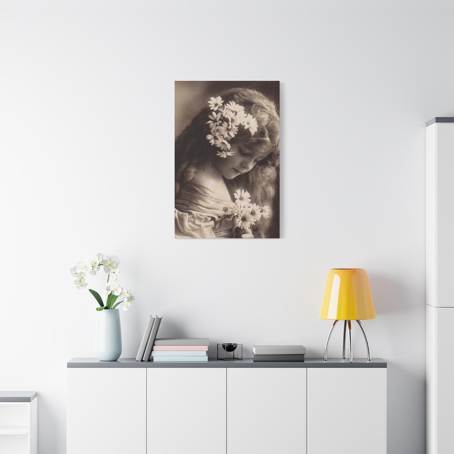 Vintage Floral Portrait Canvas
