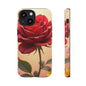 Floral Phone Case with Red Rose Design, Tough Phone Cover, Flower Print, Gift for Her, Stylish Accessory, Floral Aesthetic