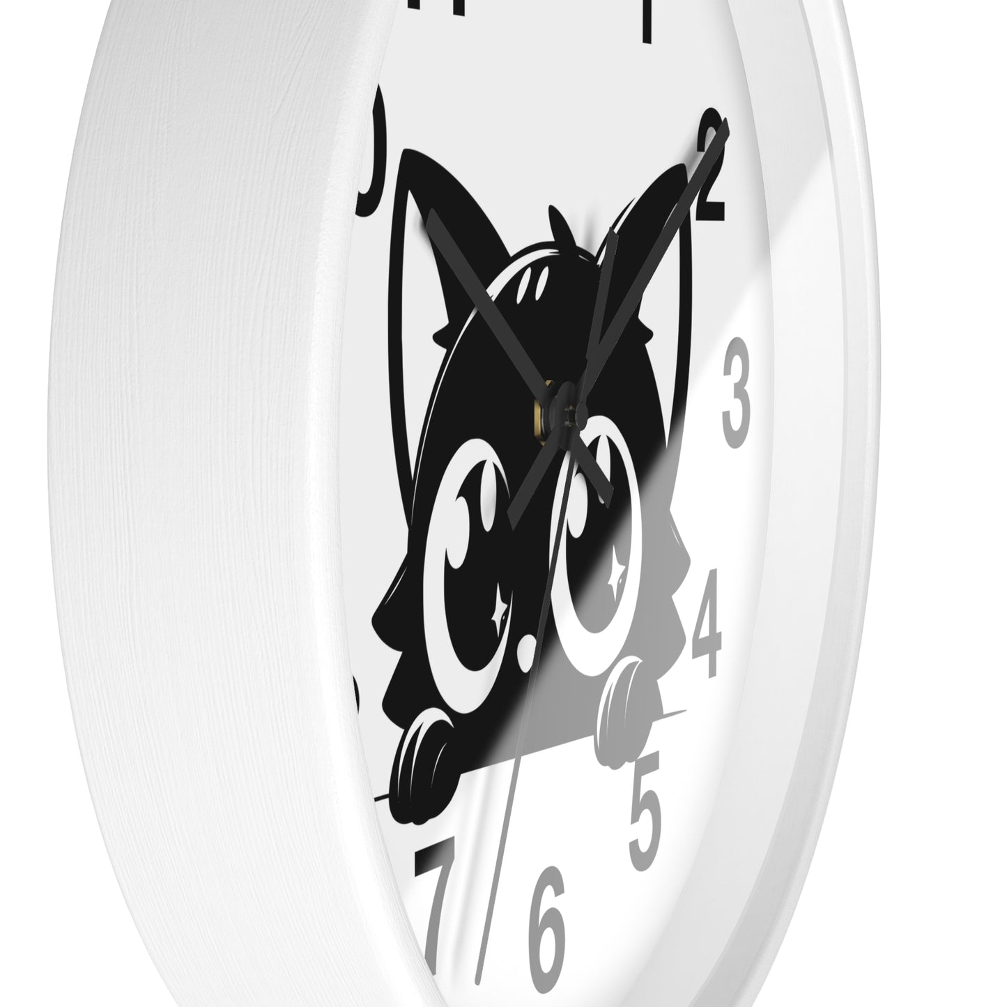 Cute Cat Wall Clock, Adorable Timepiece for Cat Lovers, Black Cat Decor for Home, Kawaii Wall Art, Gift for Cat Enthusiasts
