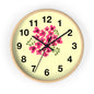 Floral Wall Clock with Pink Flowers, Home Decor, Gift for Gardening Enthusiasts, Mother's Day Present, Living Room Accent, Spring Vibes