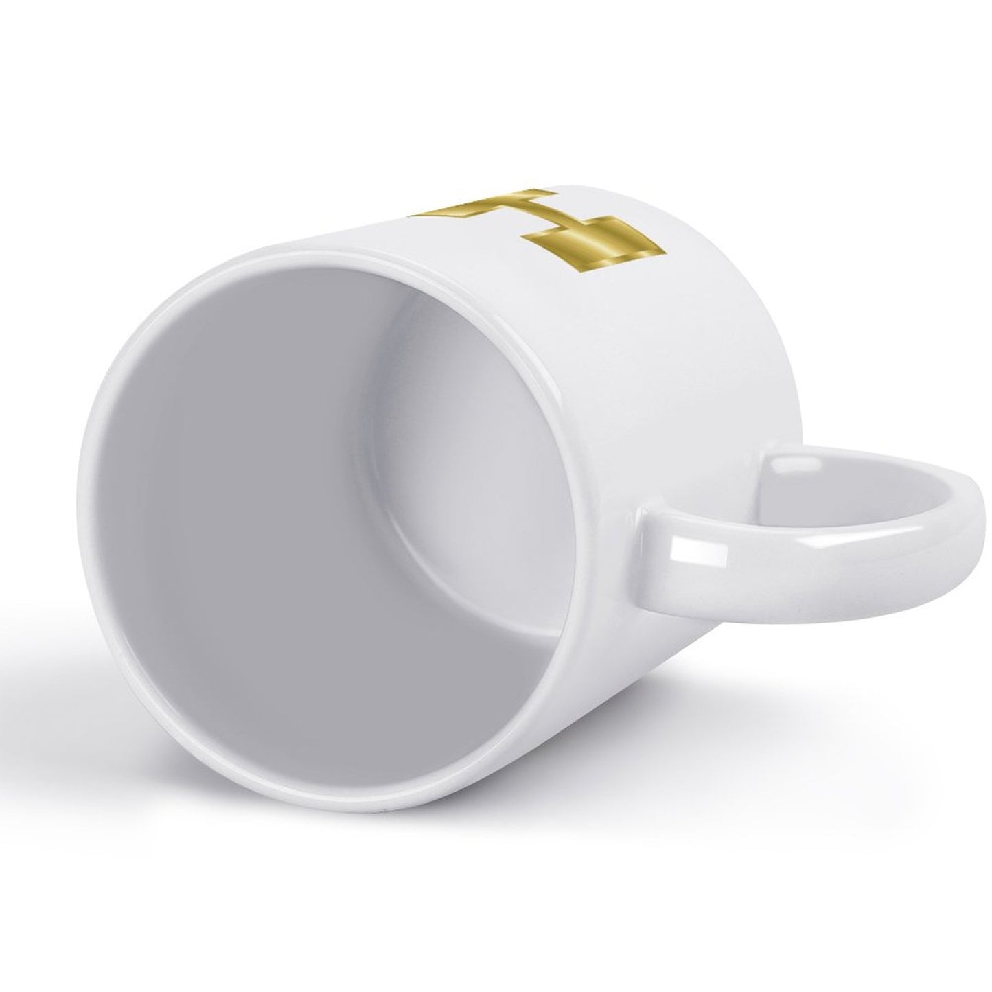 14oz White Ceramic Mug with Handle - Letter H