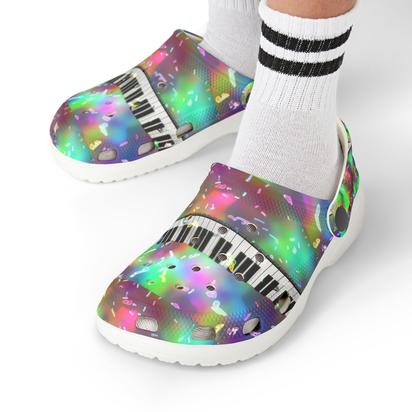 Colorful Musical Kid's EVA Foam Clogs - Bright, Fun, and Comfortable Footwear for Playtime, Summer Fun, and Music-Lover Gifts
