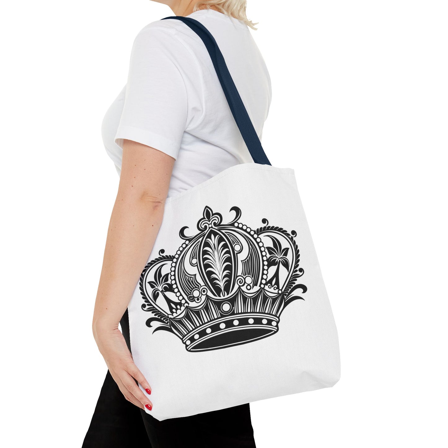 Crown Design Tote Bag, Royal Style Shopping Tote, Chic Grocery Bag, Gift for Her, Fashionable Accessories