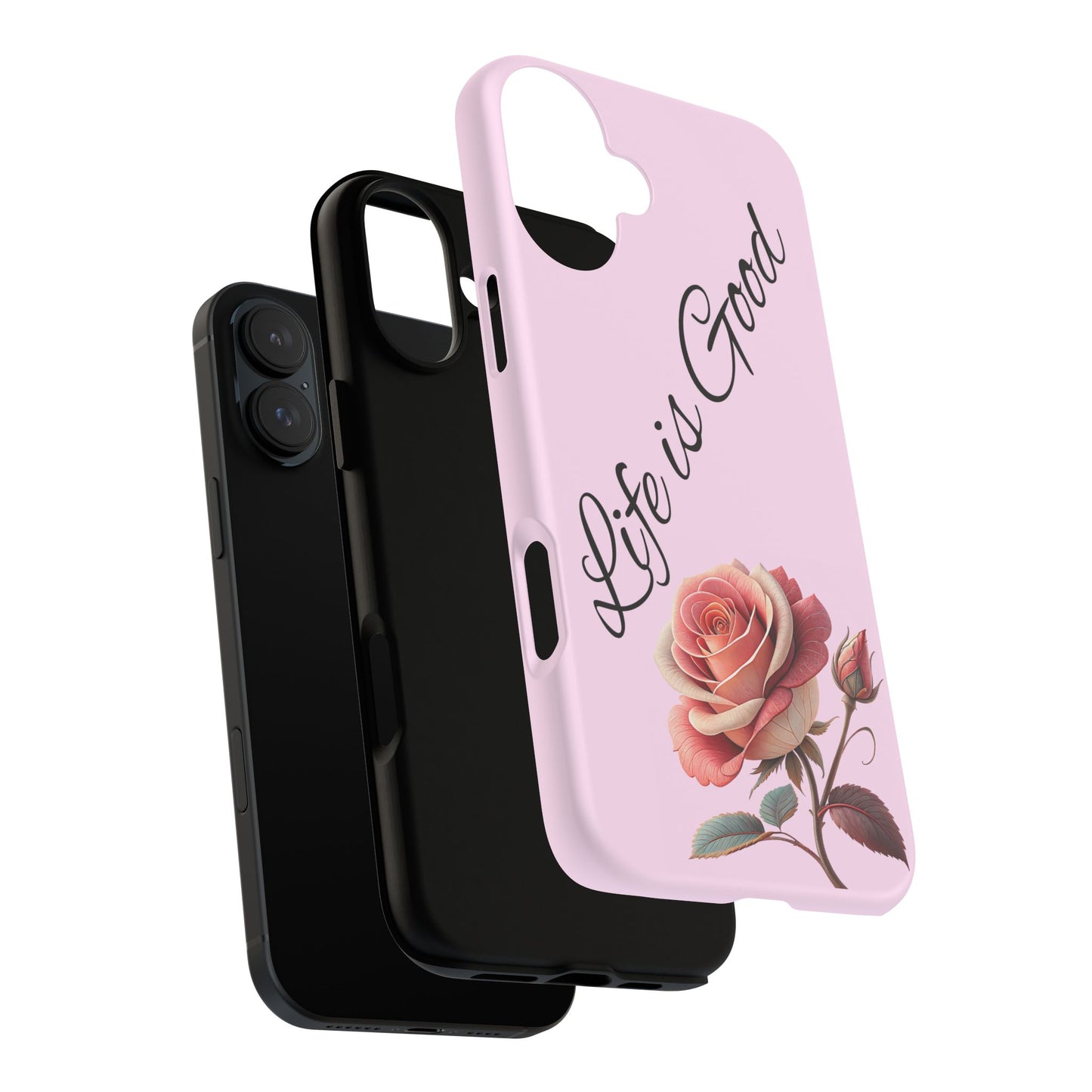 Roses & Positivity Phone Case - Floral Design, Life is Good, Tough Cases for Everyday Wear, Gift for Friends, Mother's Day, Spring [...]