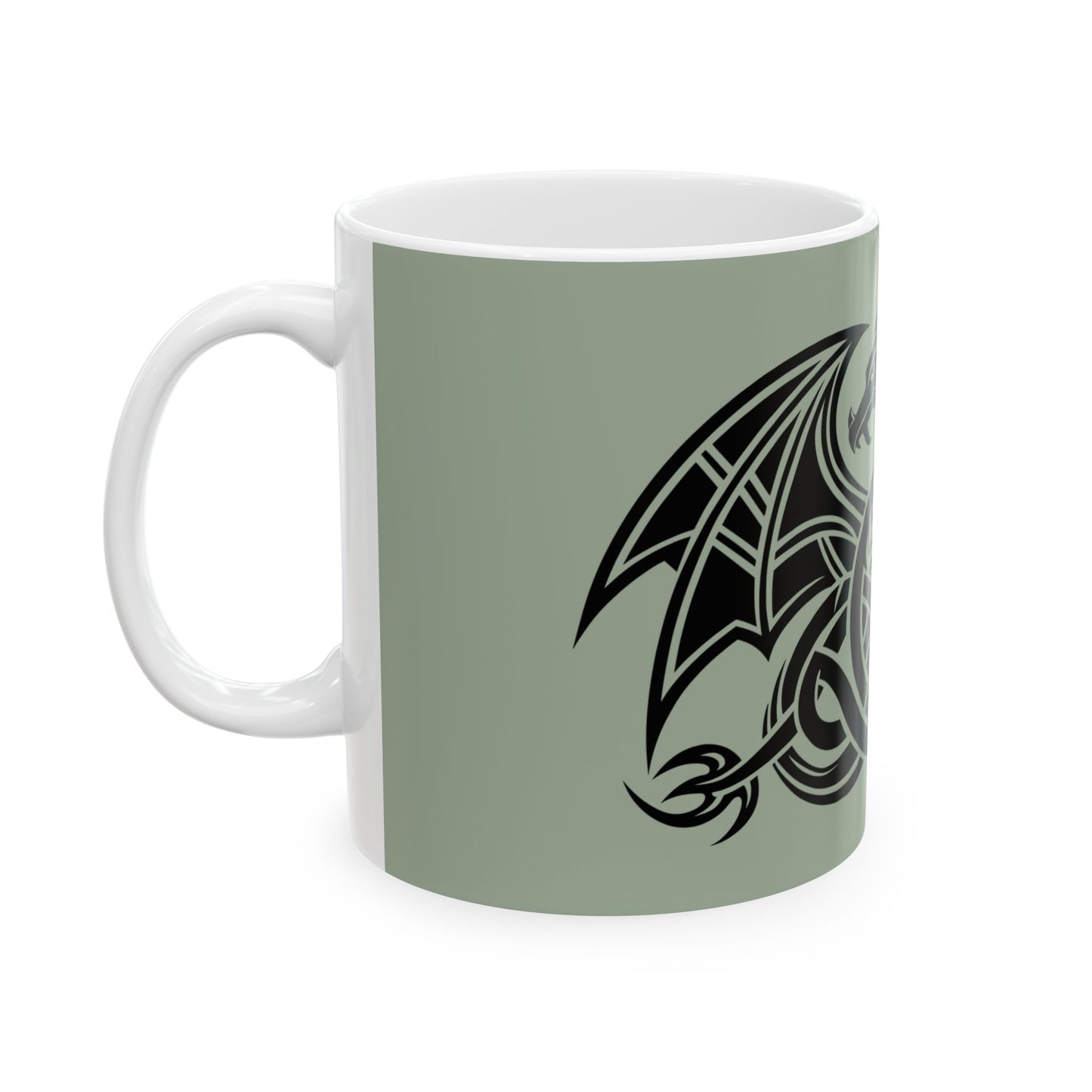 Celtic Dragon Ceramic Mug | 11oz & 15oz | Unique Gift for Dragon Lovers | Perfect for Coffee or Tea, Mythology Enthusiasts, Home Decor