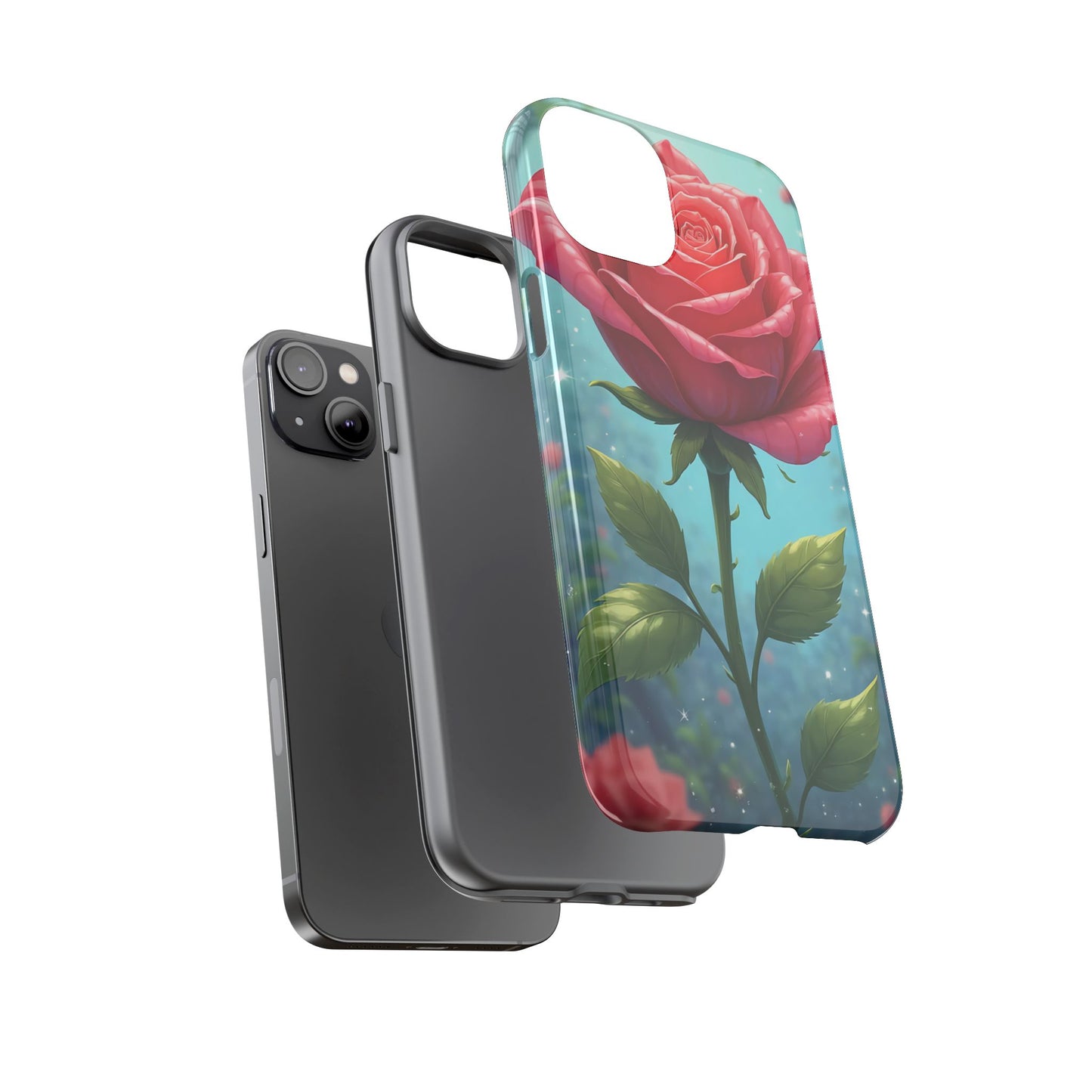 Floral Phone Case, Tough Cases with Elegant Rose Design, Stylish iPhone Cover, Rose Flower Gift for Nature Lovers, Unique Mobile Accessories
