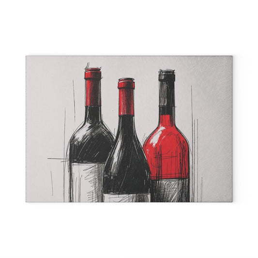Elegant Wine-Themed Glass Cutting Board, Kitchen Decor, Gift for Wine Lovers, Housewarming Gift, Cooking Essentials, Culinary Art