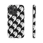 Ghost Pattern Phone Case, Cute Ghost Cell Phone Cover, Halloween Accessory, Spooky Gift, Black and White Phone Case