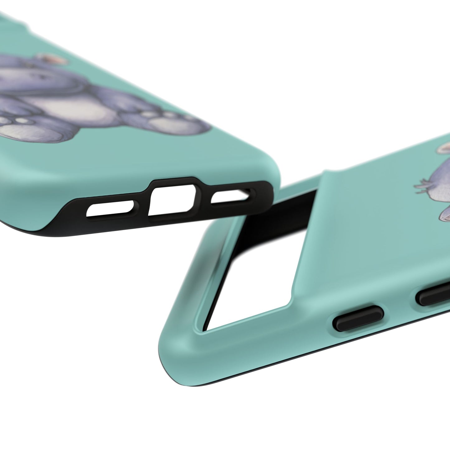 Cute Hippo Phone Case, Tough Phone Cover, Fun Animal Case, Gift for Kids, Cute Decor, Birthday Present