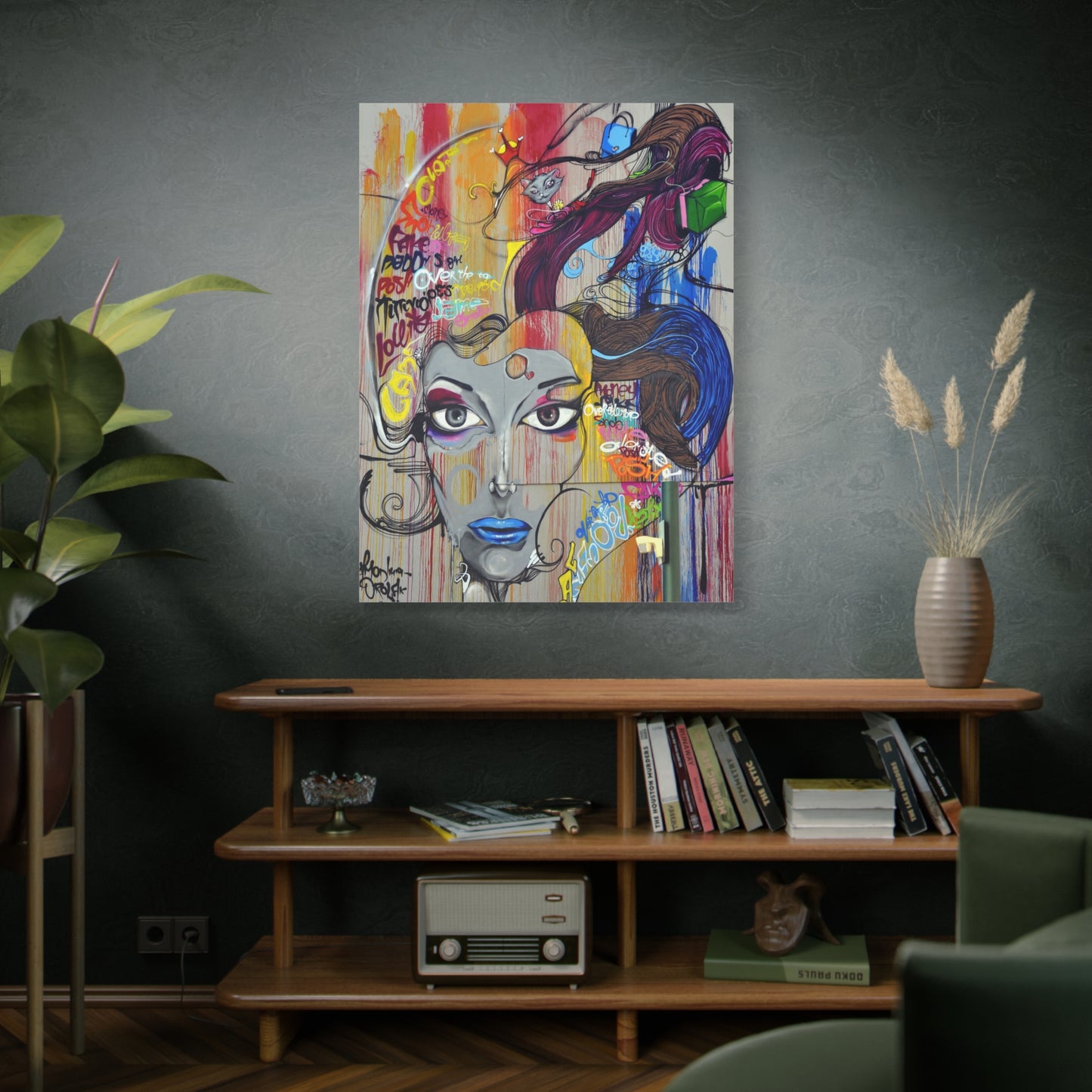 Colorful Graffiti Portrait Canvas