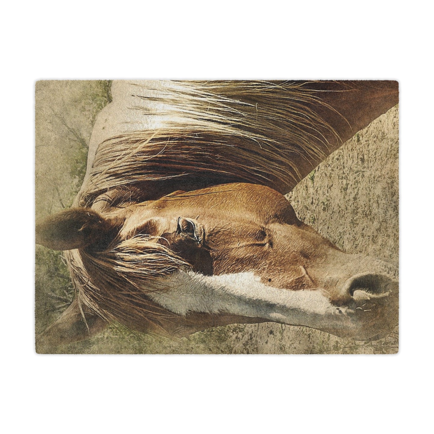 Rustic Horse Minky Blanket — Soft Western Horse Portrait Throw
