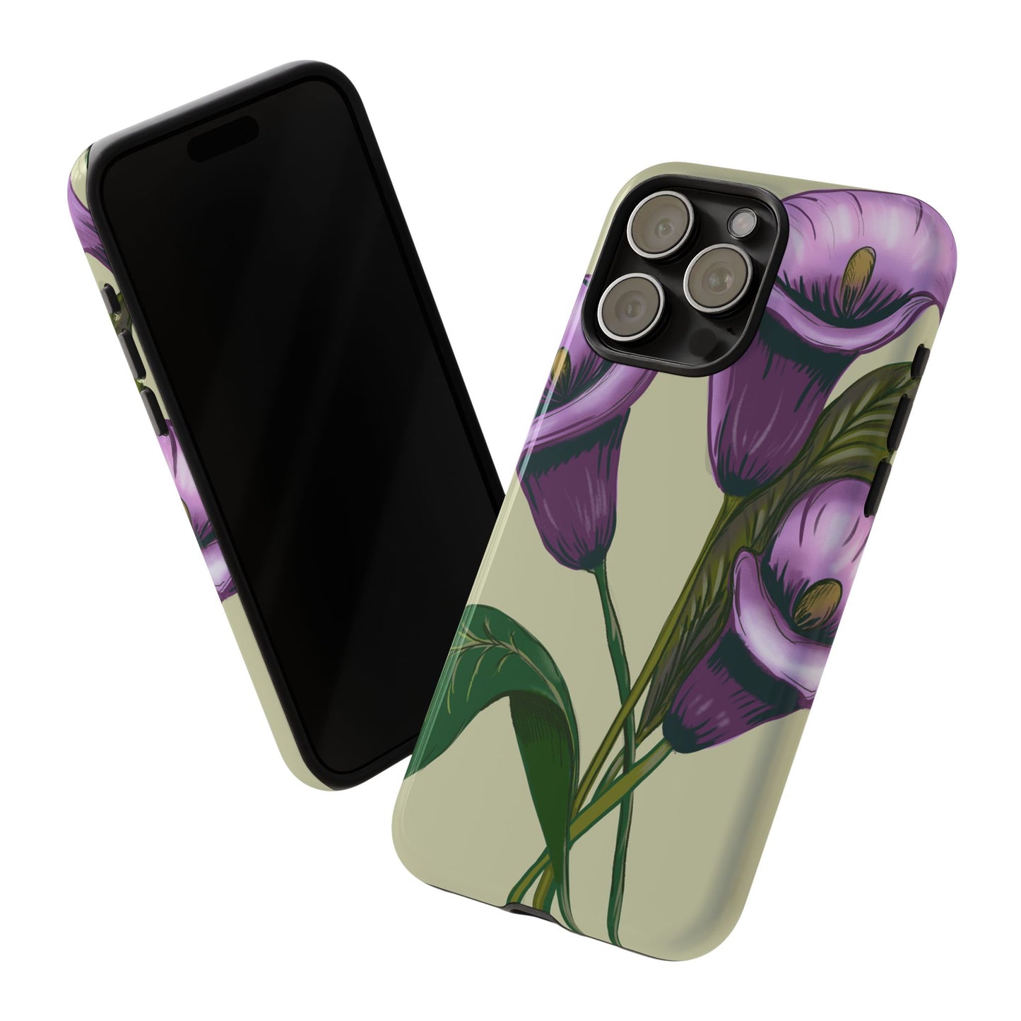 Floral Phone Case - Tough Cases, Purple Flower Design, Cell Phone Accessories, Gift for Her, Nature Lover Essentials
