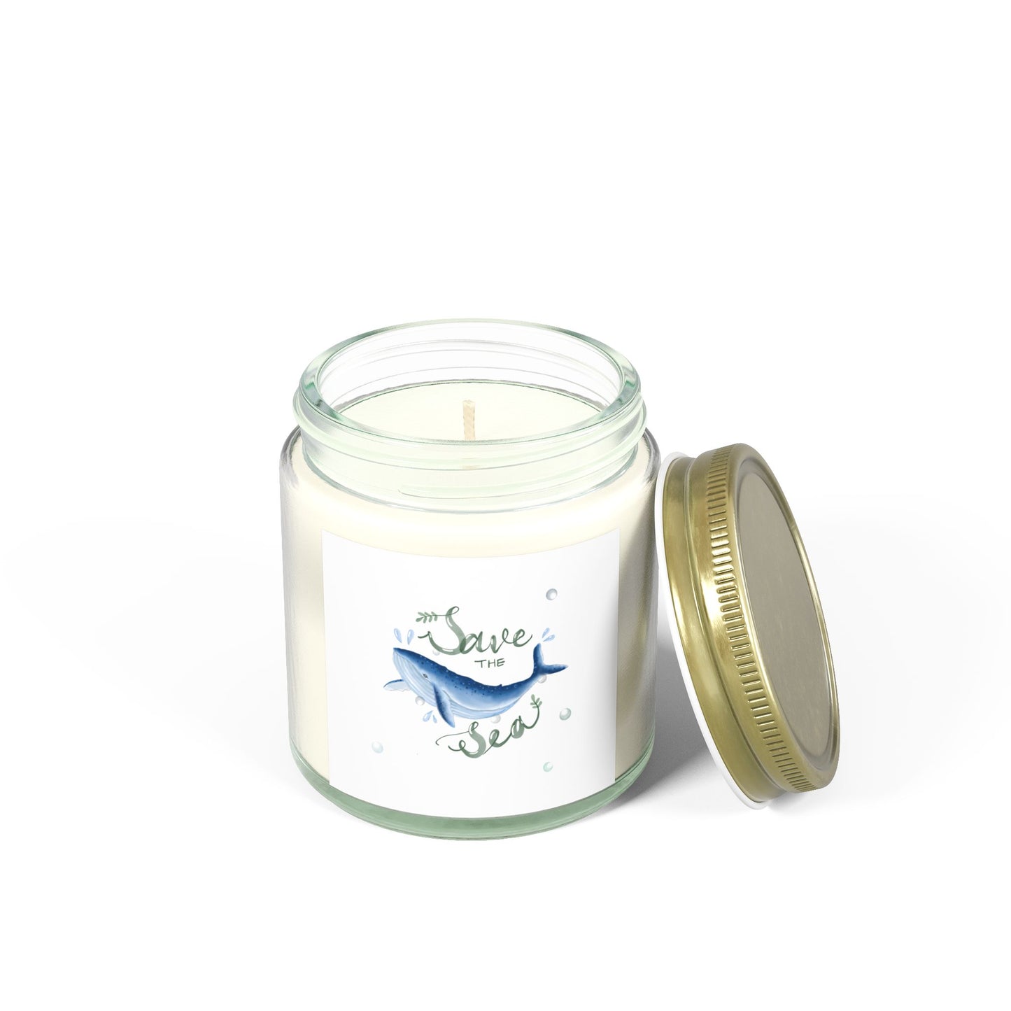 Save the Sea Scented Candles - Eco-Friendly Coconut Apricot Wax, Ocean Vibes, Perfect Gift for Nature Lovers, Home Decor, Relaxation