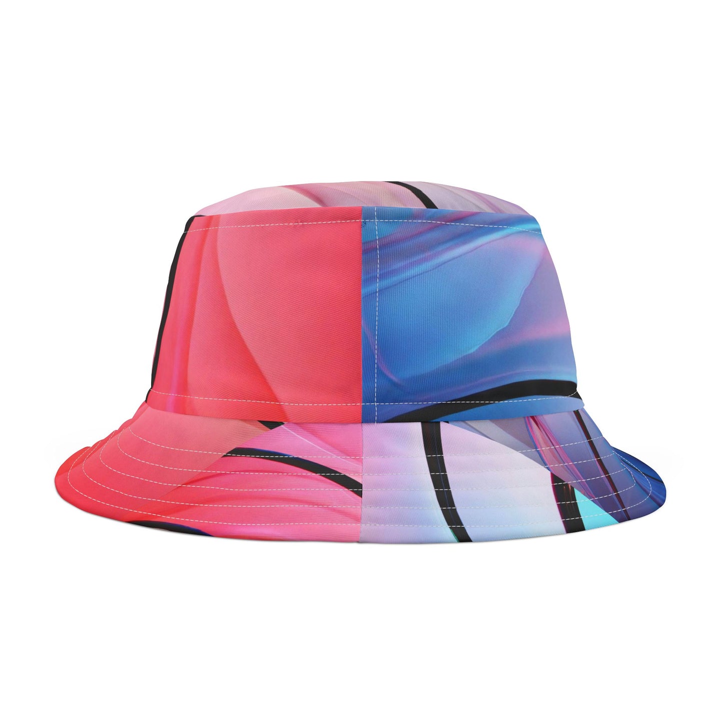 Trendy Abstract Bucket Hat Vibrant Patterned Sun Hat for Summer, Festival, Vacation, Outdoor Activities, Gift
