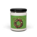 Christmas Wreath Scented Soy Candle — 9oz Holiday Aromatherapy Jar (Merry Christmas)