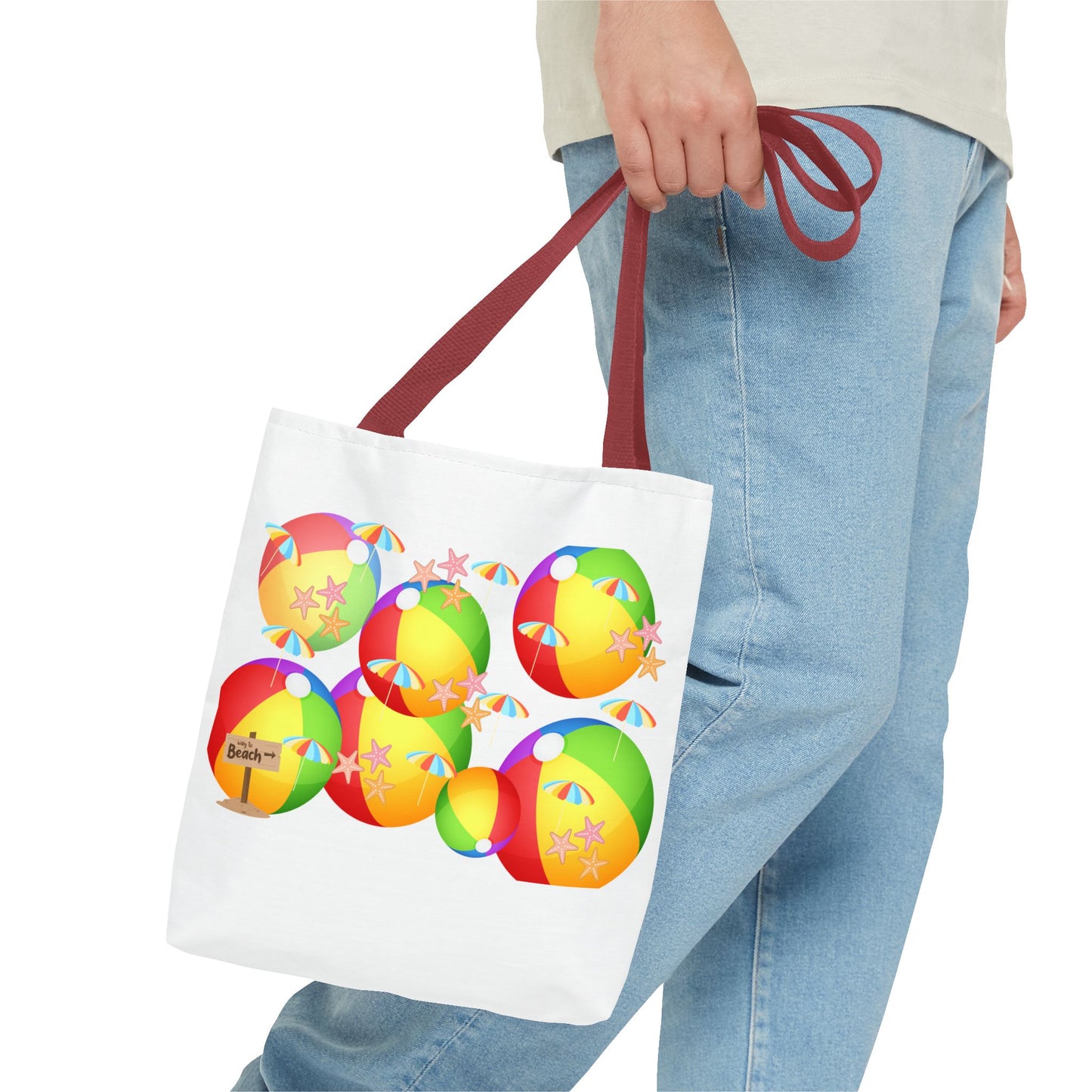 Colorful Beach Ball Tote Bag, Fun Tote for Summer