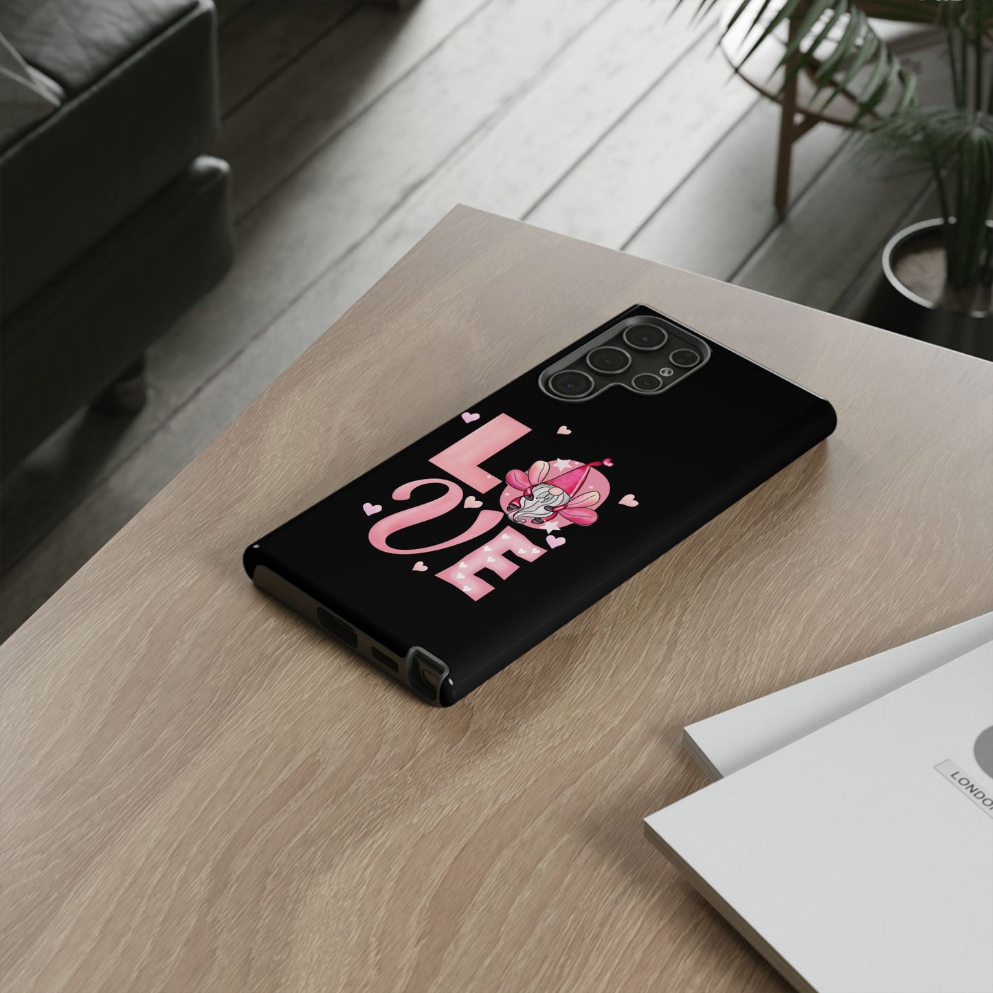 Love Gnome Phone Case — Cute Pink Heart Valentines Protective Case