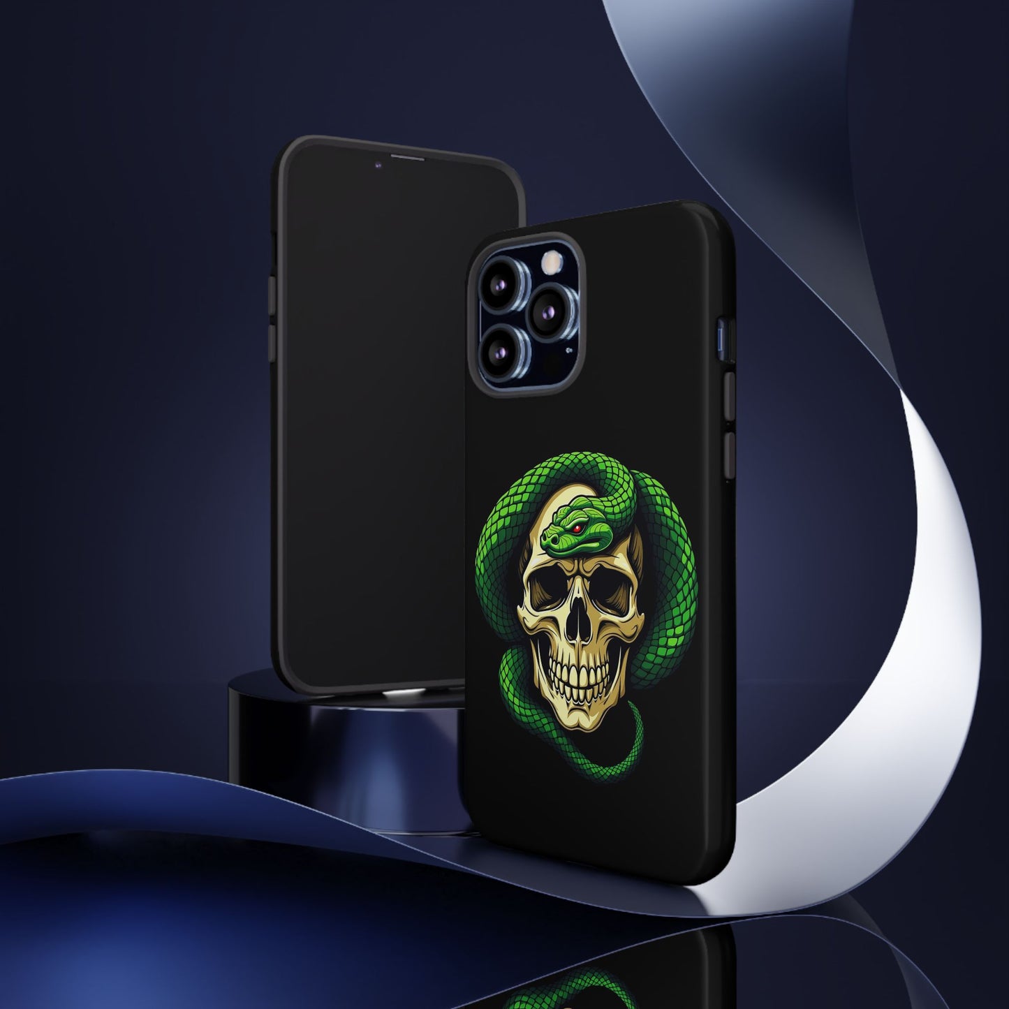 Skull & Snake Phone Case | Tough Cases, Protective Cover, Edgy Phone Accessories, Gothic Gift, Halloween Decor