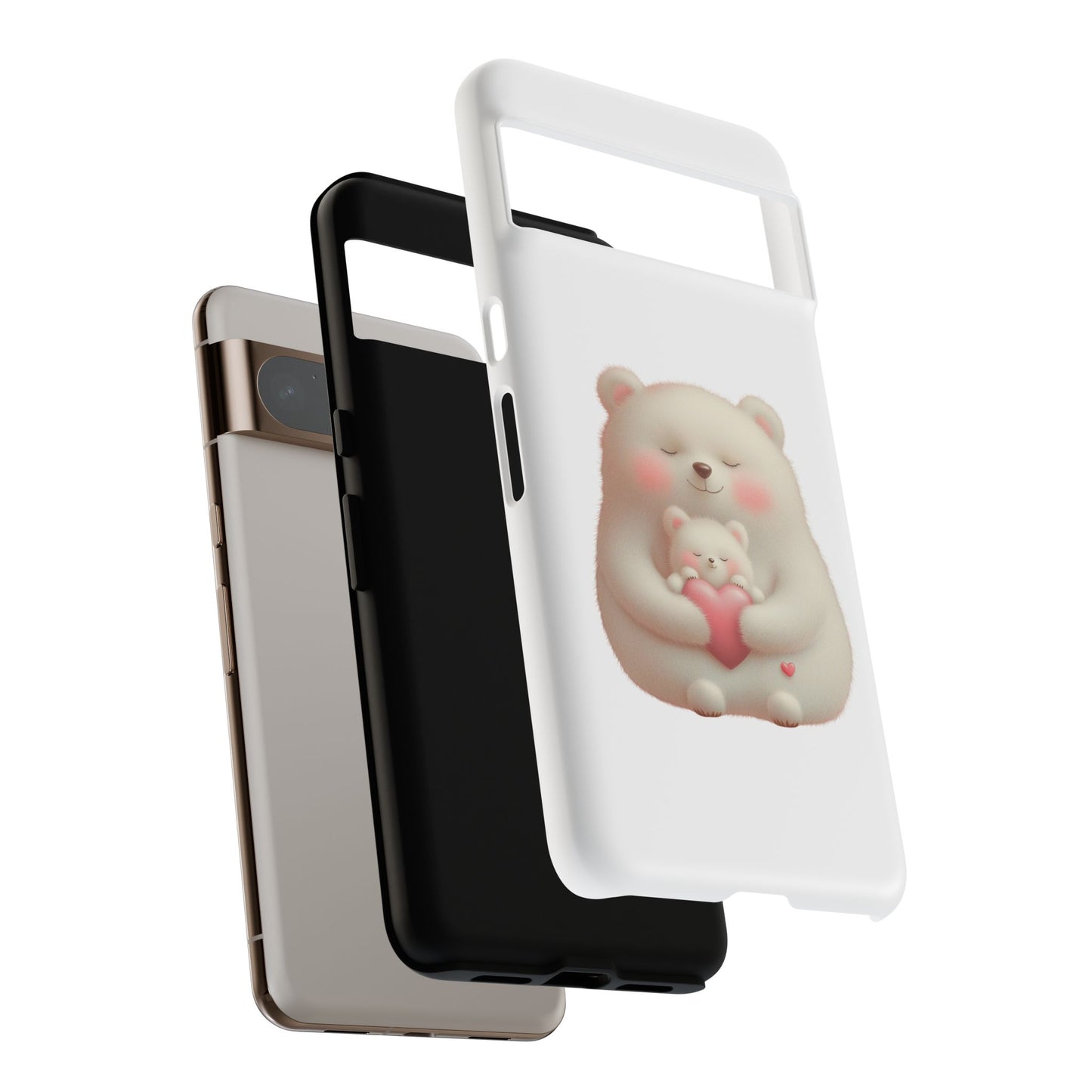 Cute Bear Phone Case, Tough Cases, Animal Lover Gift, Kids Accessories, Mother’s Day, Heartwarming Design
