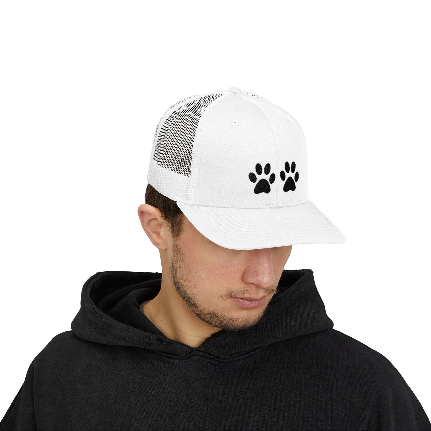 Paw Print Snapback Trucker Cap - Dog Lovers Hat, Pet Dad Gift, Adjustable Cap for Animal Lovers, Outdoor Activities, Casual Wear