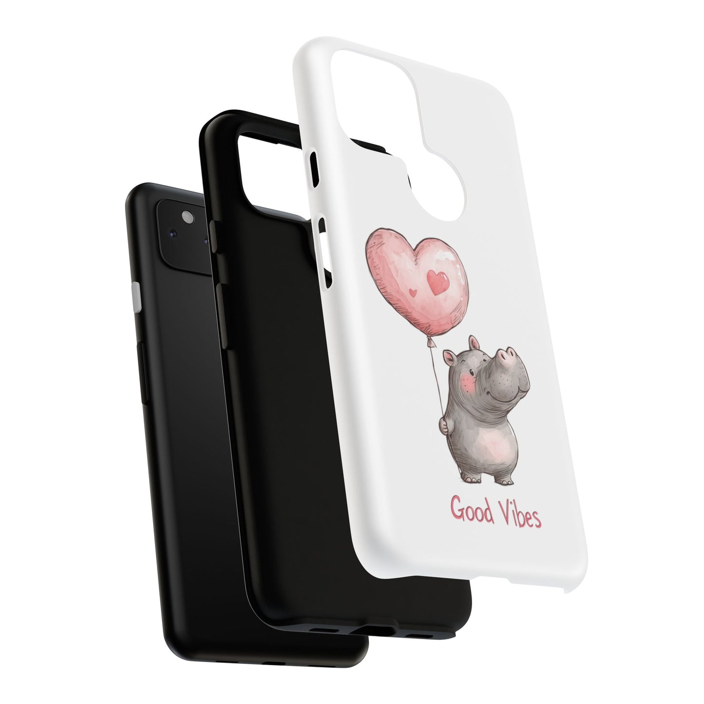 Cute Hippo Phone Case - Good Vibes Design, Animal Lover Gift, Fun Accessory, Birthday Present, Phone Accessories
