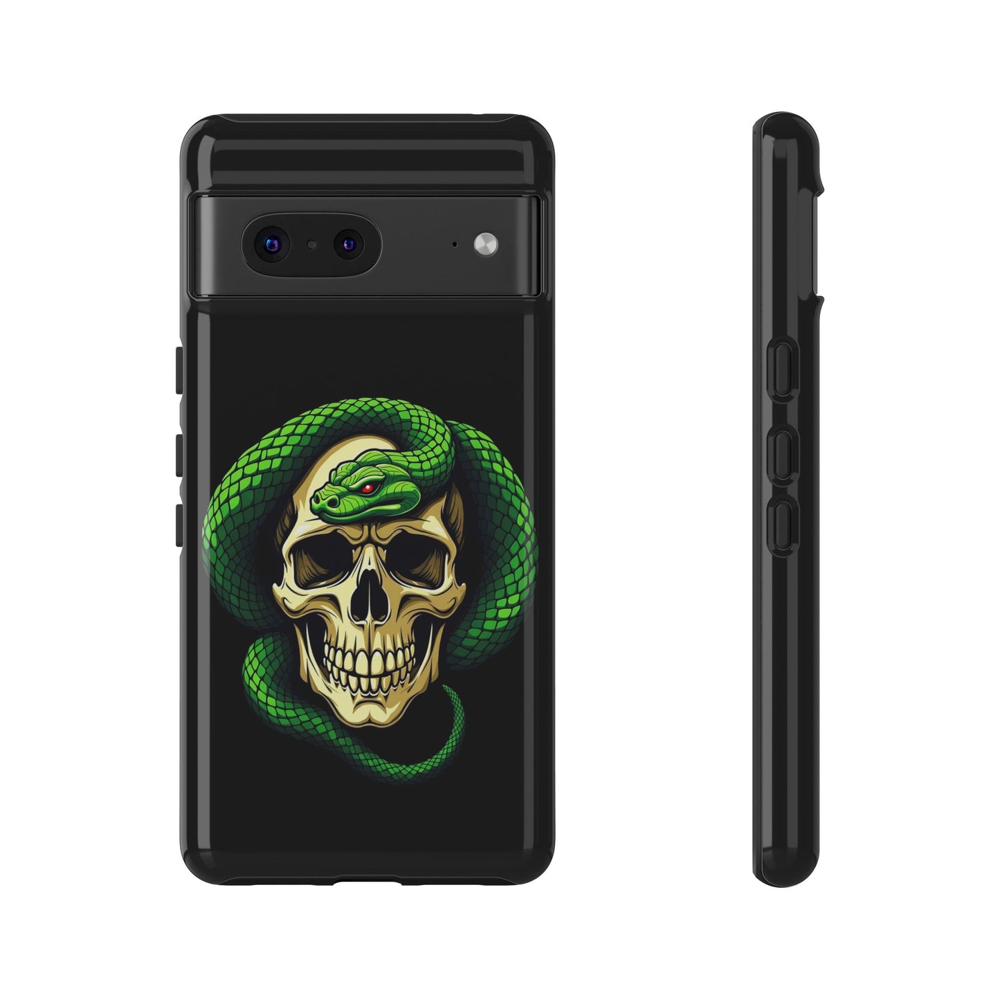 Skull & Snake Phone Case | Tough Cases, Protective Cover, Edgy Phone Accessories, Gothic Gift, Halloween Decor